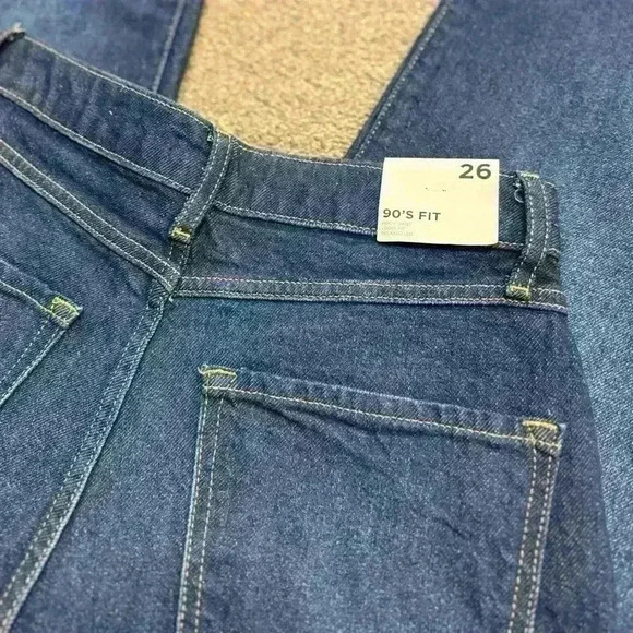 NWT Forever 21 Pinch Waist Loose Fit Relaxed Leg Dark Wash size 26 - Picture 3 of 6